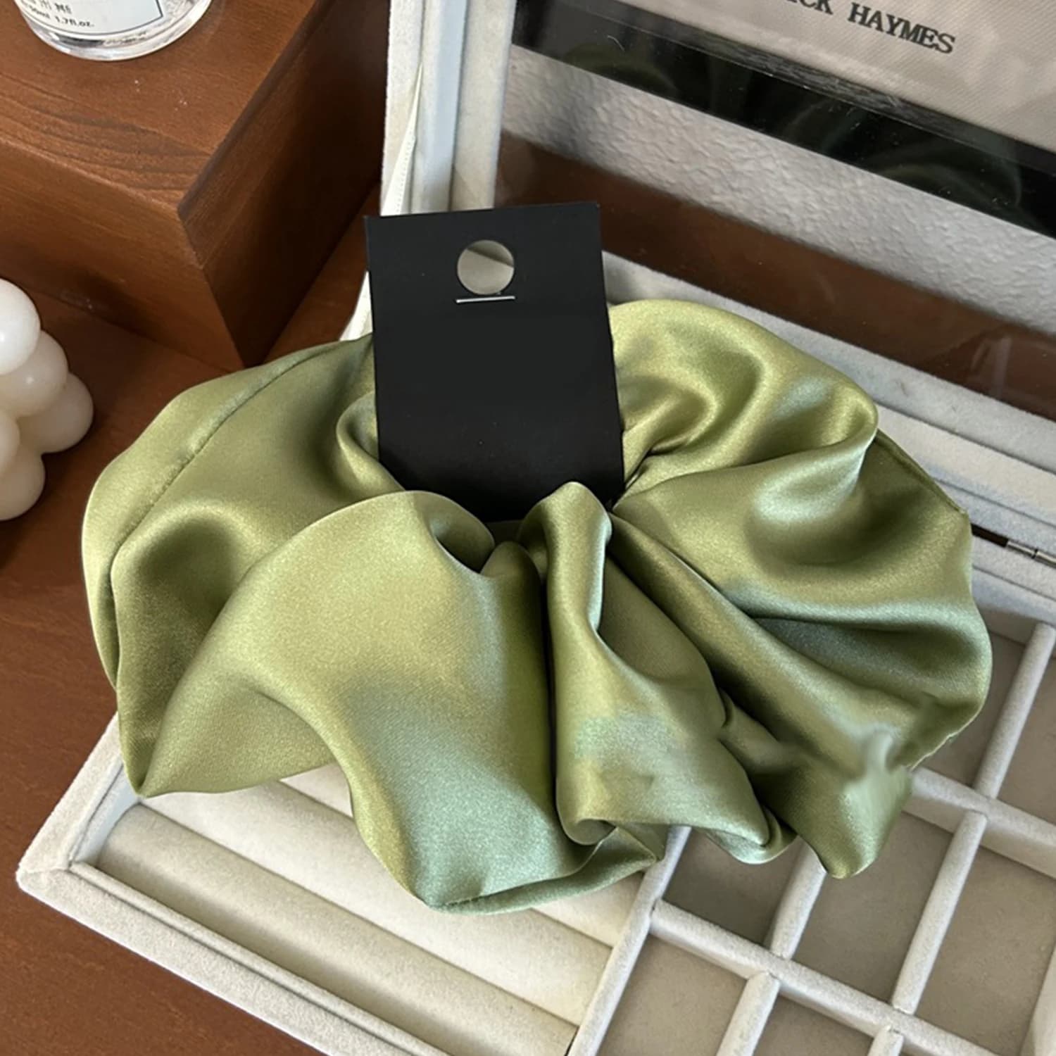 Duże koreańskie gumki do koczka różowo-białe 🎀