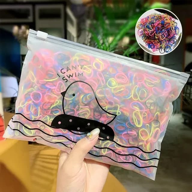 Zestaw 1000 mini kolorowych gumek dla dziewczynek 🎀