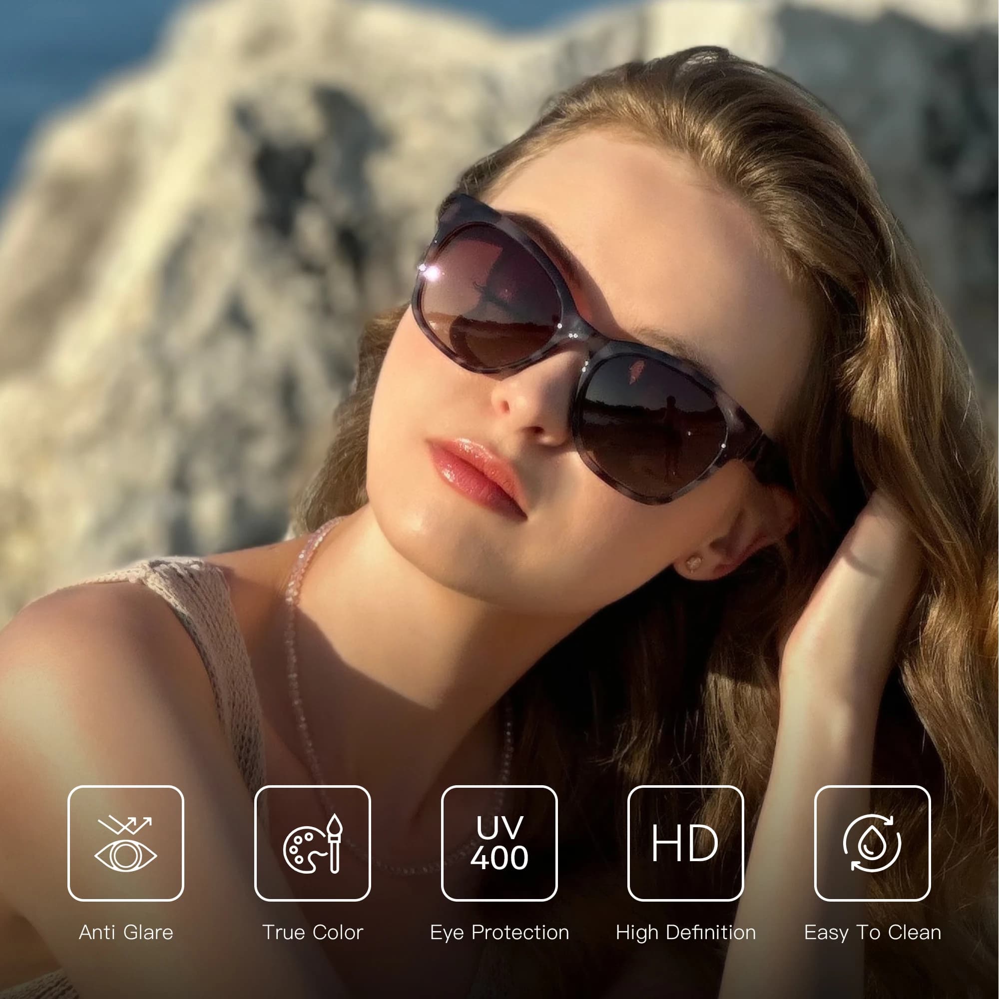 Panterkowe okulary przeciwsłoneczne polaryzacyjne UV400 retro 🕶️