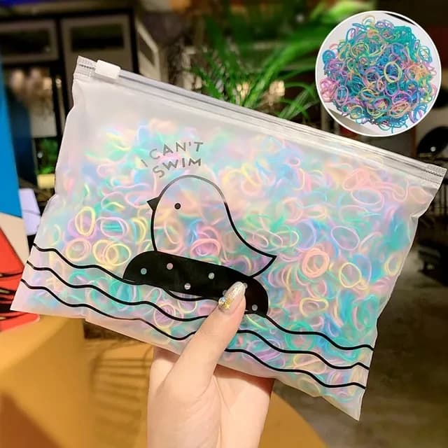 Zestaw 1000 mini kolorowych gumek dla dziewczynek 🎀