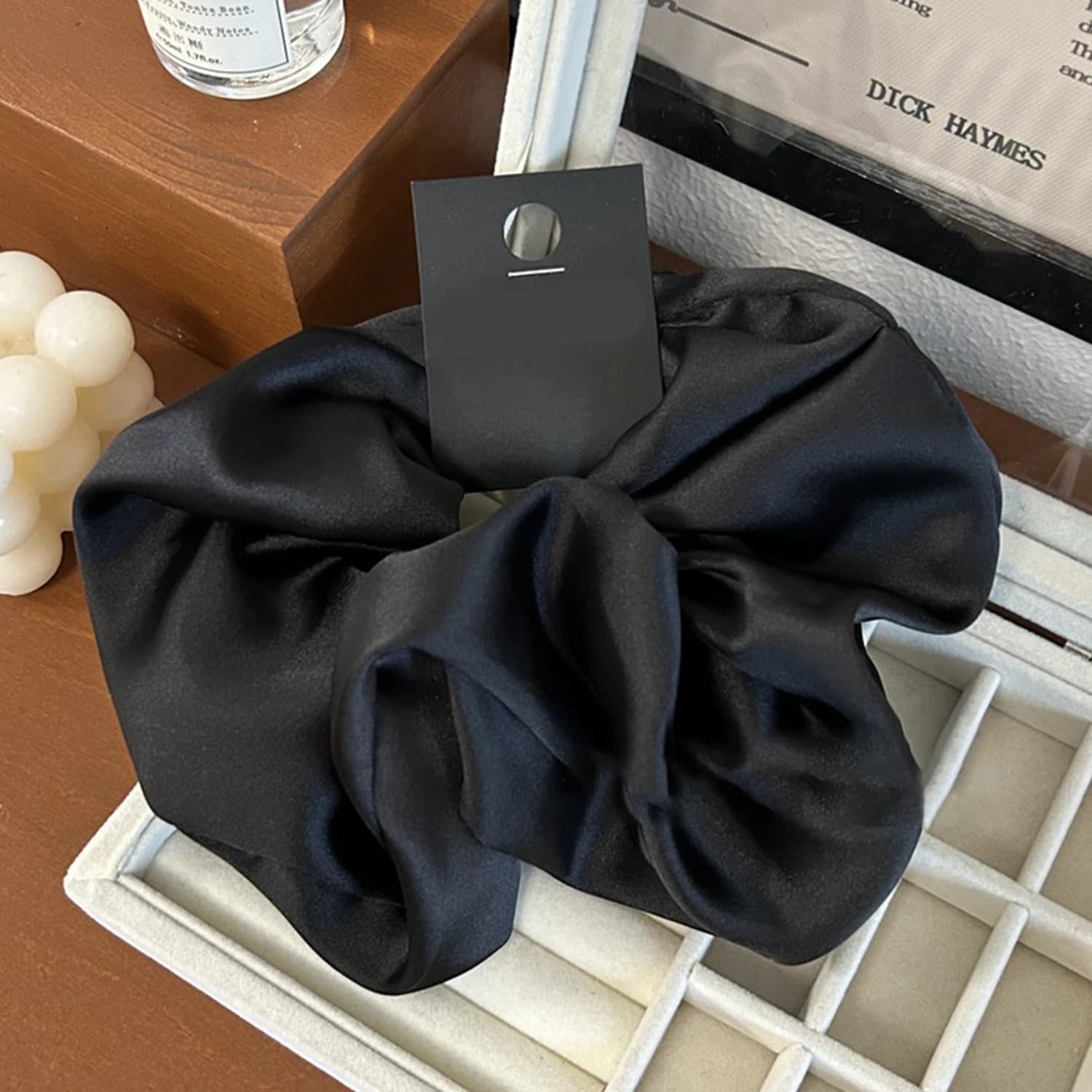 Duże koreańskie gumki do koczka różowo-białe 🎀