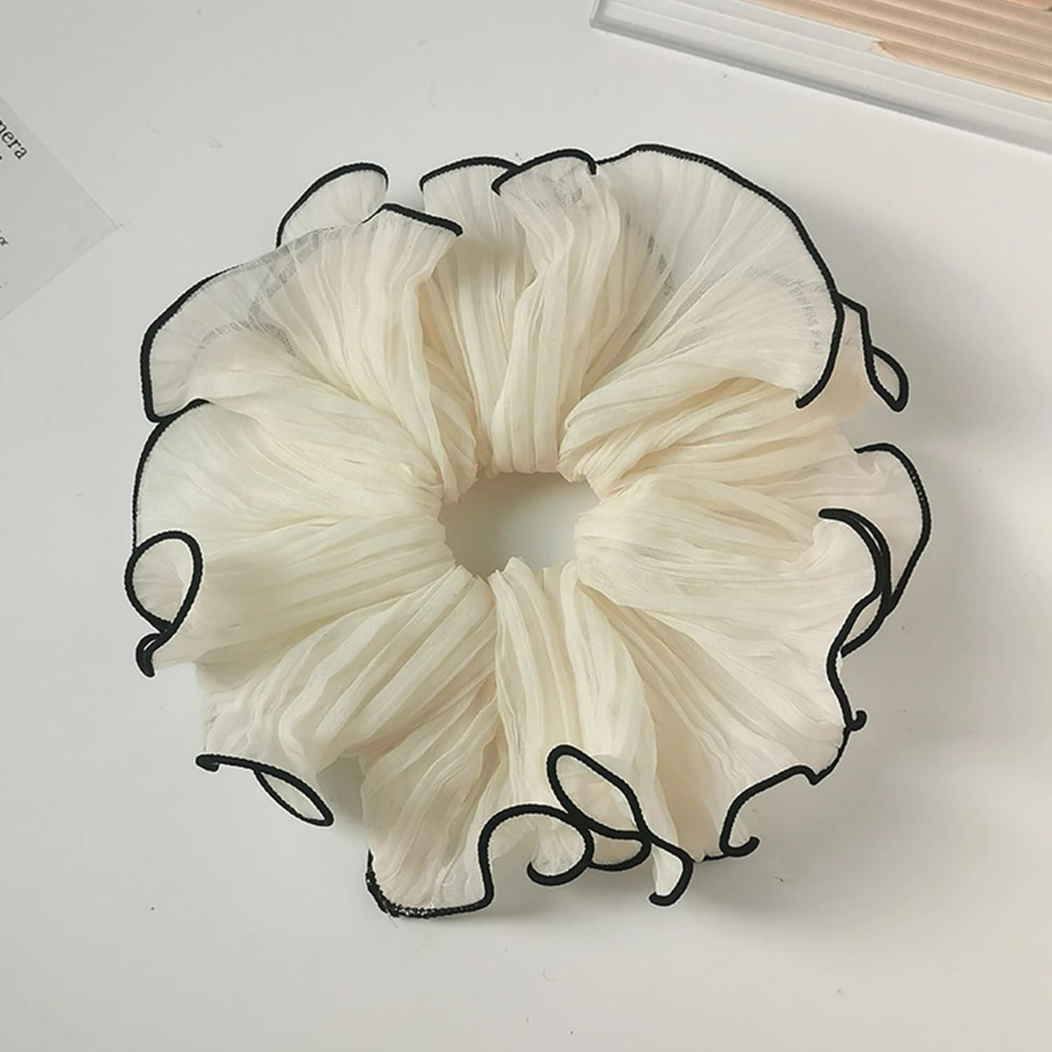 Duże koreańskie gumki do koczka różowo-białe 🎀