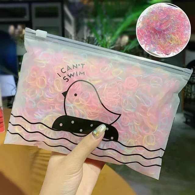 Zestaw 1000 mini kolorowych gumek dla dziewczynek 🎀