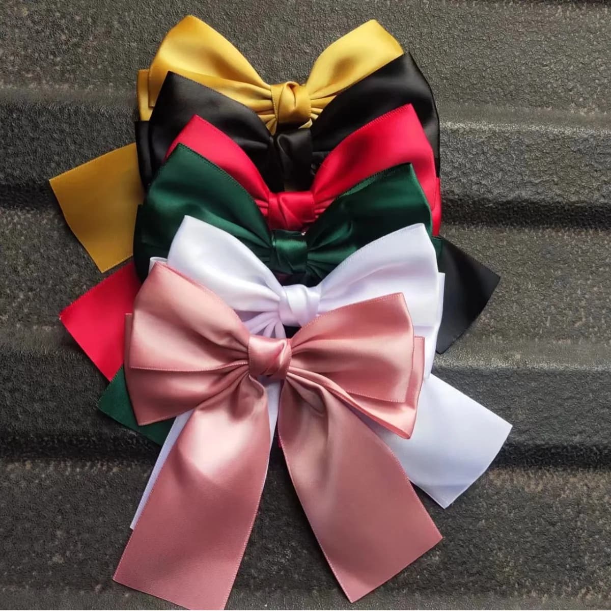 Modna dwuwarstwowa spinka kokardka z poliestru 🎀