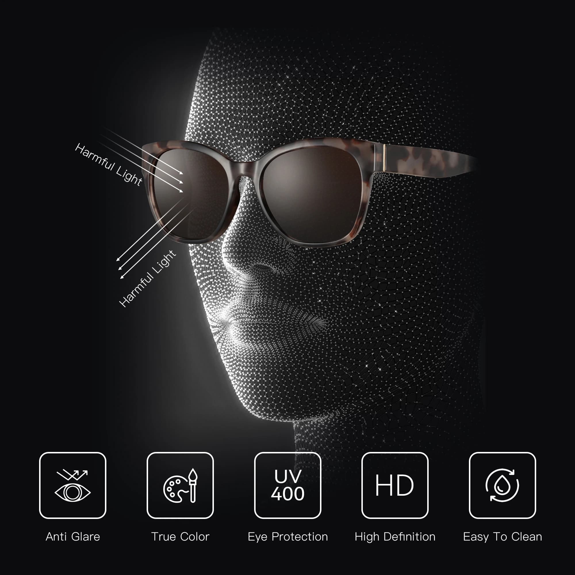 Panterkowe okulary przeciwsłoneczne polaryzacyjne UV400 retro 🕶️