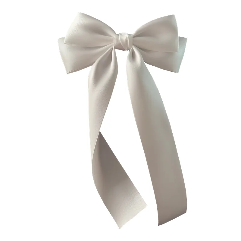 Koreańska materiałowa kokarda na sprężynowej wsuwce 🎀