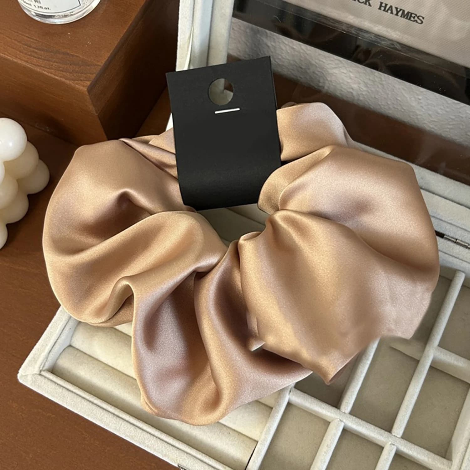 Duże koreańskie gumki do koczka różowo-białe 🎀