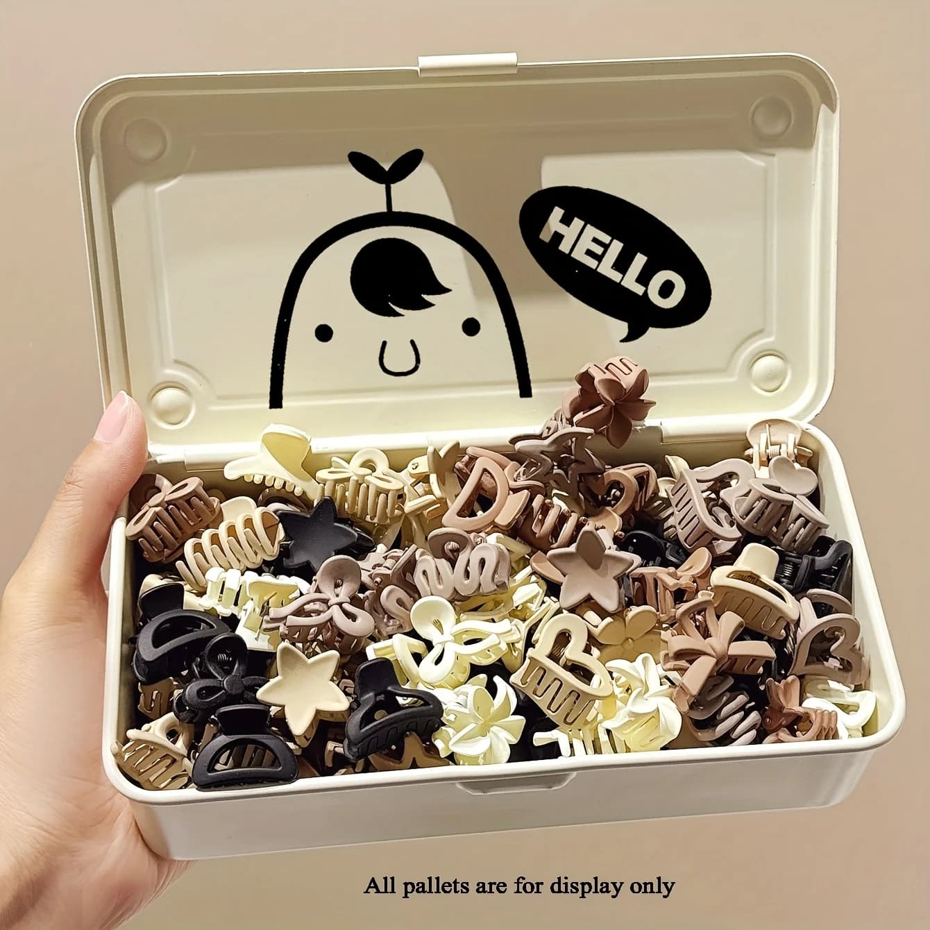 Zestaw małych beżowych spinek 5/10/20/30 sztuk — uniwersalny 🎀